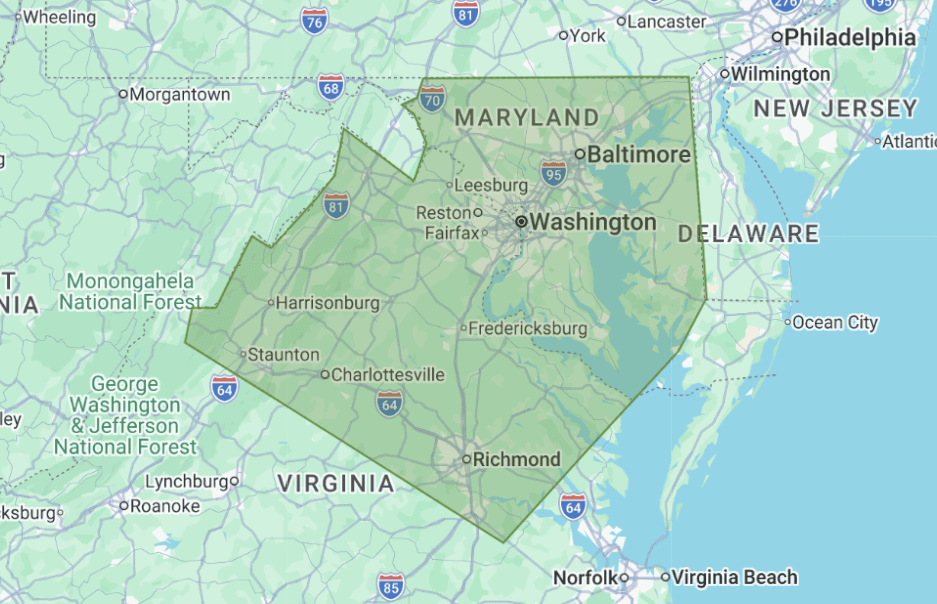 Current Alternatives LLC service area — Washington, D.C., Maryland, Northern Virginia